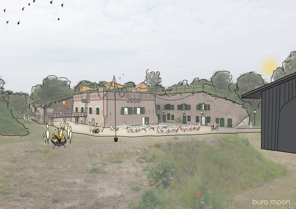 Fort Prins Frederik met voorliggend terrein